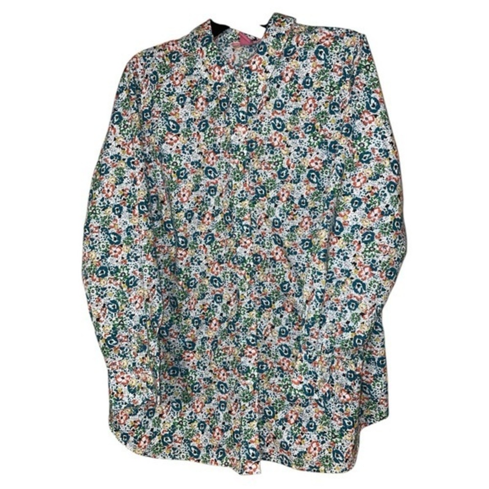 Woman‎ Within Floral Blouse Button Up Shirt Plus Size 18-20 Cottagecore